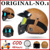 Retro Leather Motorcycle Helmet - 