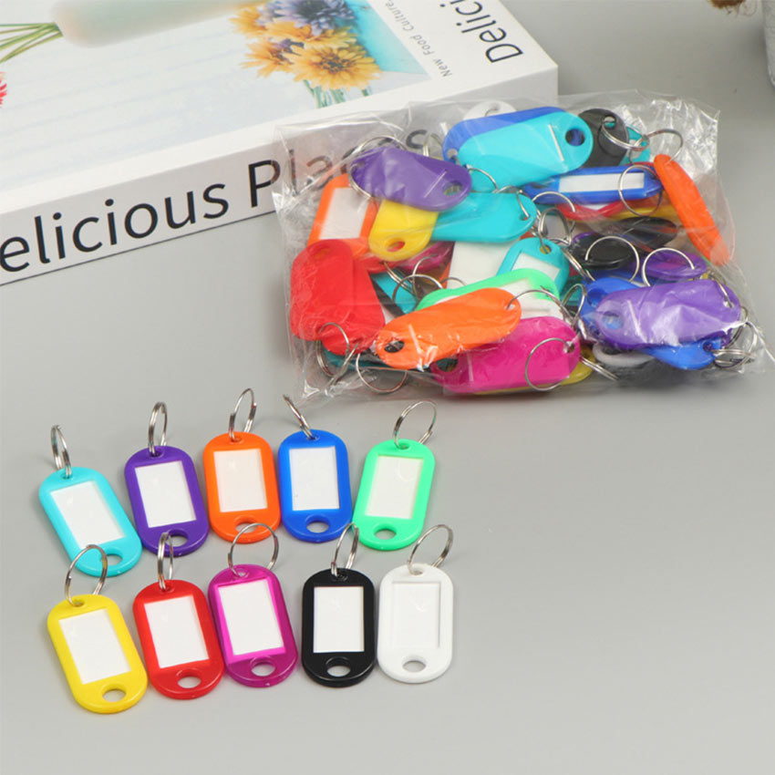 5pcs Colorful Plastic Key Tags Label Numbered Name Baggage Tag Id Label  File Labels Name Tags With Split Ring File Labels Keycha