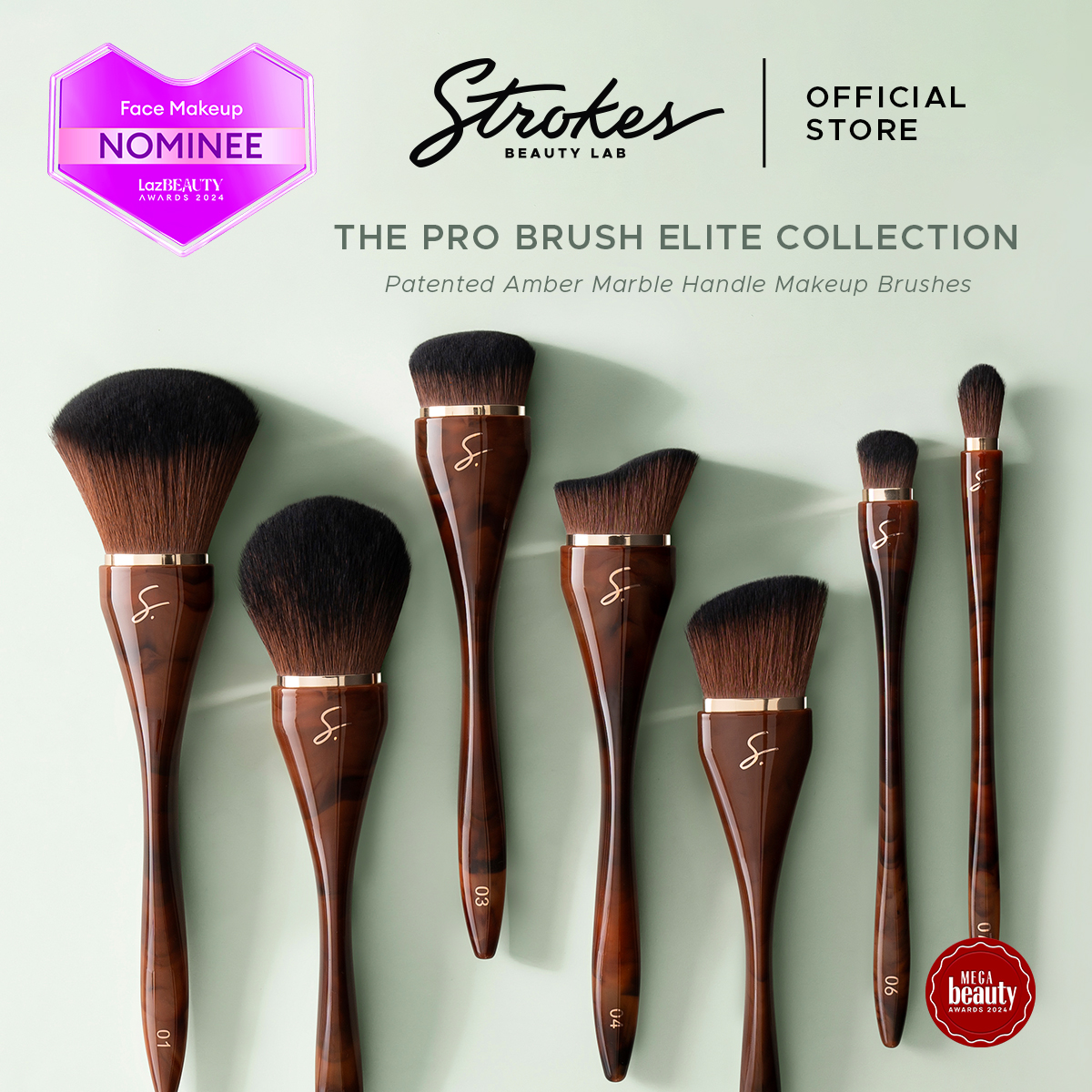 Discount on Strokes Beauty Lab  shoes - SKU: Strokes Pro Brush Elite - Amber Series [Soft Faux Goat Hair, Ergonomic makeup brushes]