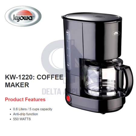 Kyowa Coffee Maker with Anti Drip Function and Heat Resistant Glass