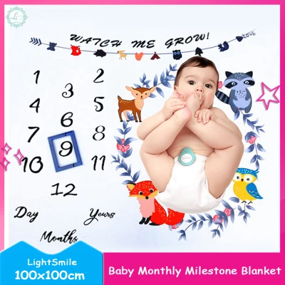 LightSmile Baby Monthly Milestone Blanket for Boys and Girls,Newborn Photography Background Prop Blanket,Baby Letter Milestone Blanket Photography Prop (1)
