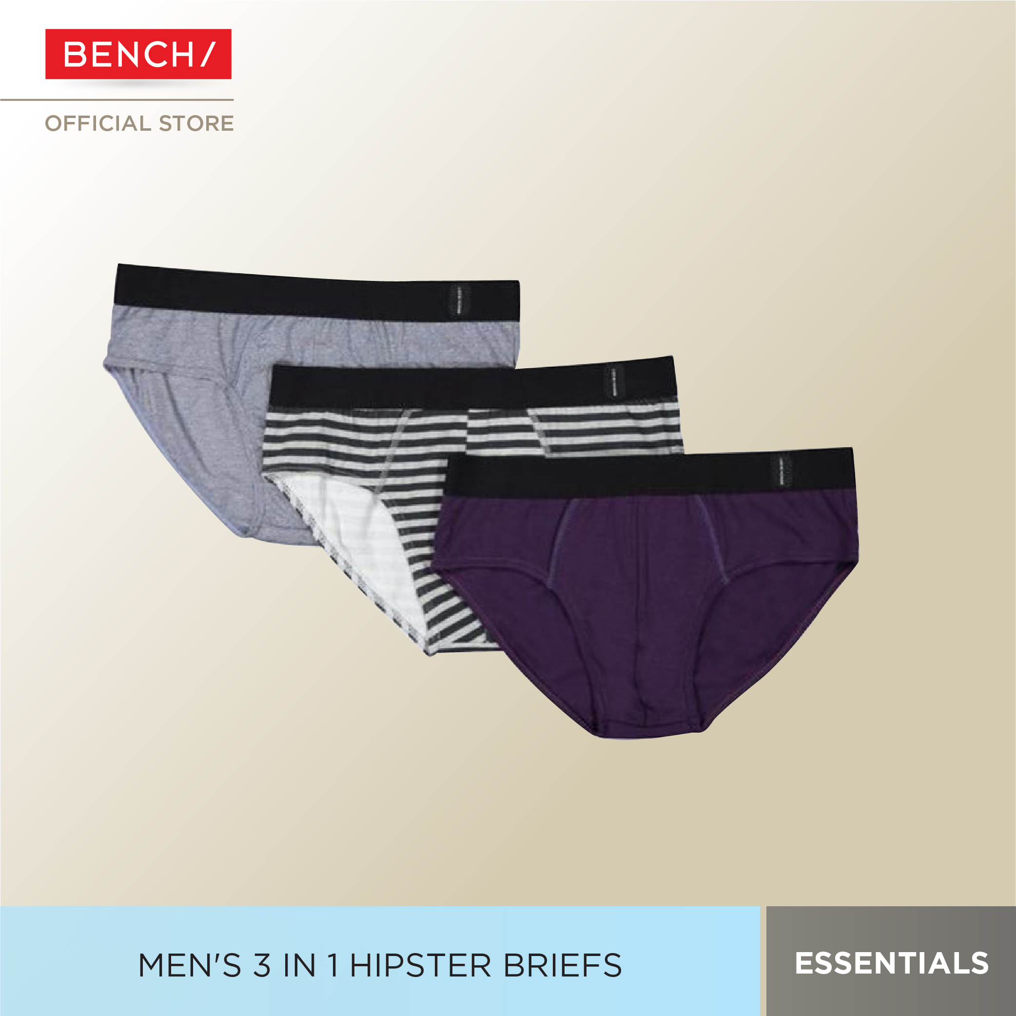 BENCH- TUB0313 Men's 3-in-1 Hipster Brief