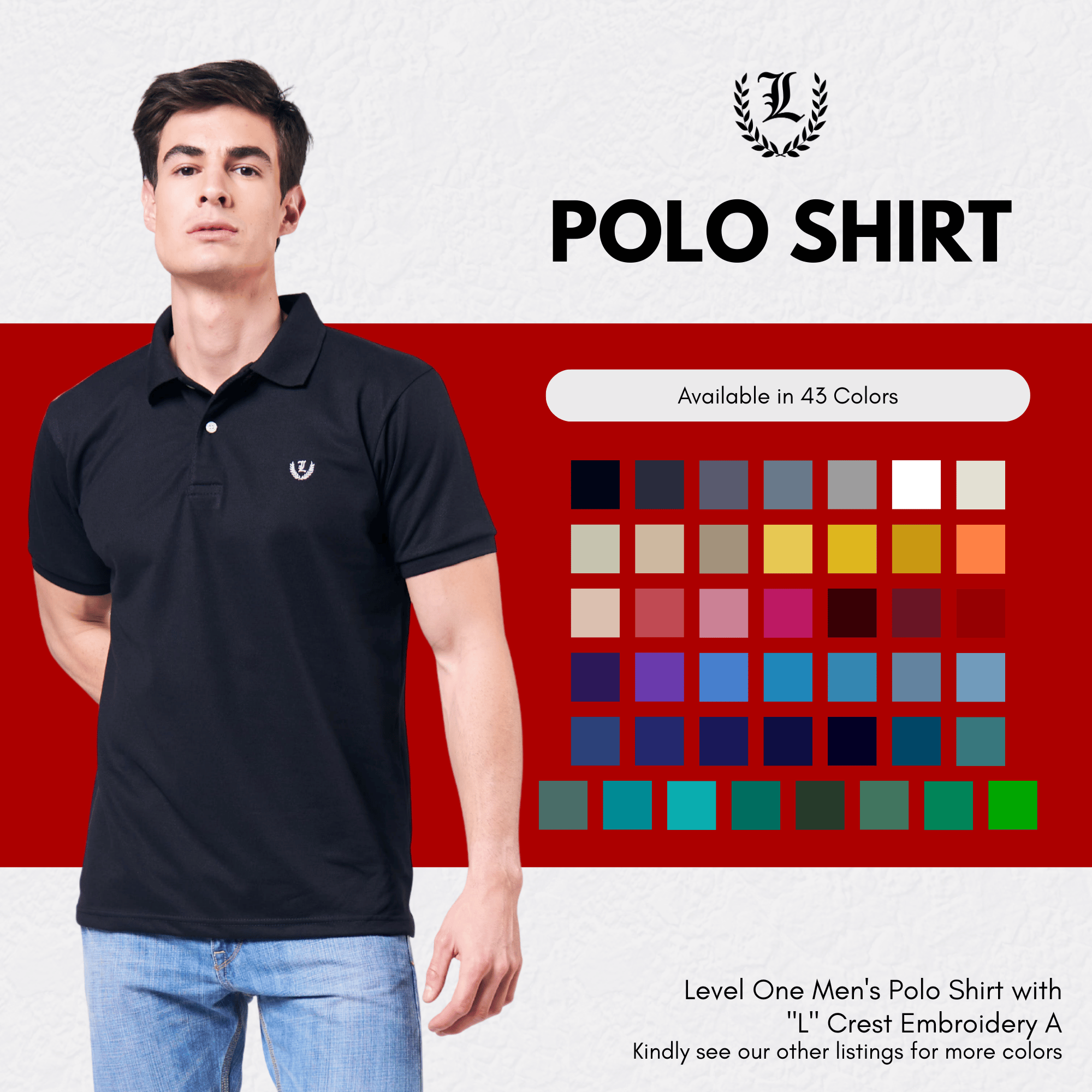Level One Men's Twin Stripes Combi Polo Shirt w/ 