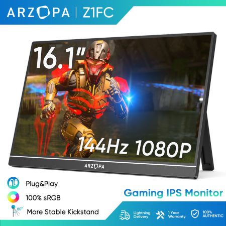 ARZOPA 16.1'' Portable Gaming Monitor with 144Hz and HDR