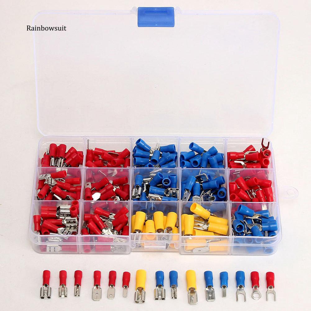 102/280/1200Pcs Cable Lugs Assortment Kit Wire Flat Female and Male  Insulated Electric Wire Cable Connectors Crimp Terminals Set Kit