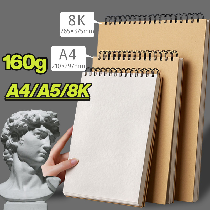 A4/A5 Sketchbook 80 Sheets Professional Thick Paper Spiral Notebook Art  School Supplies Drawing Notepad Gift