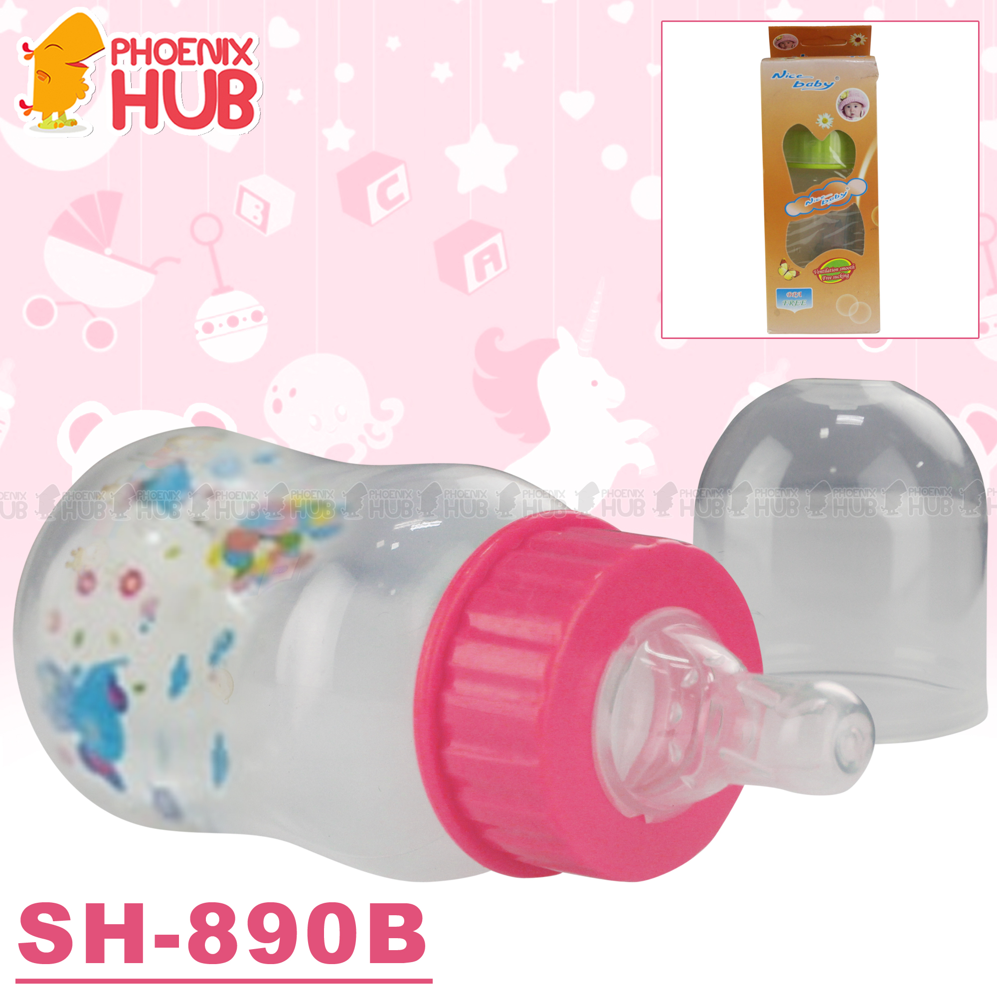 Phoenix Hub SH890B 4oz Baby Straight Feeding Bottle 125ml
