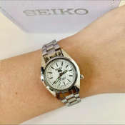 Seik0 AUTOMATIC Stainless SILVER White Watch for WOMEN