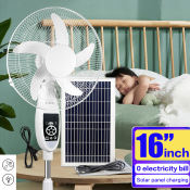 GAA Solar Electric Fan 16" - Portable Rechargeable Outdoor Fan