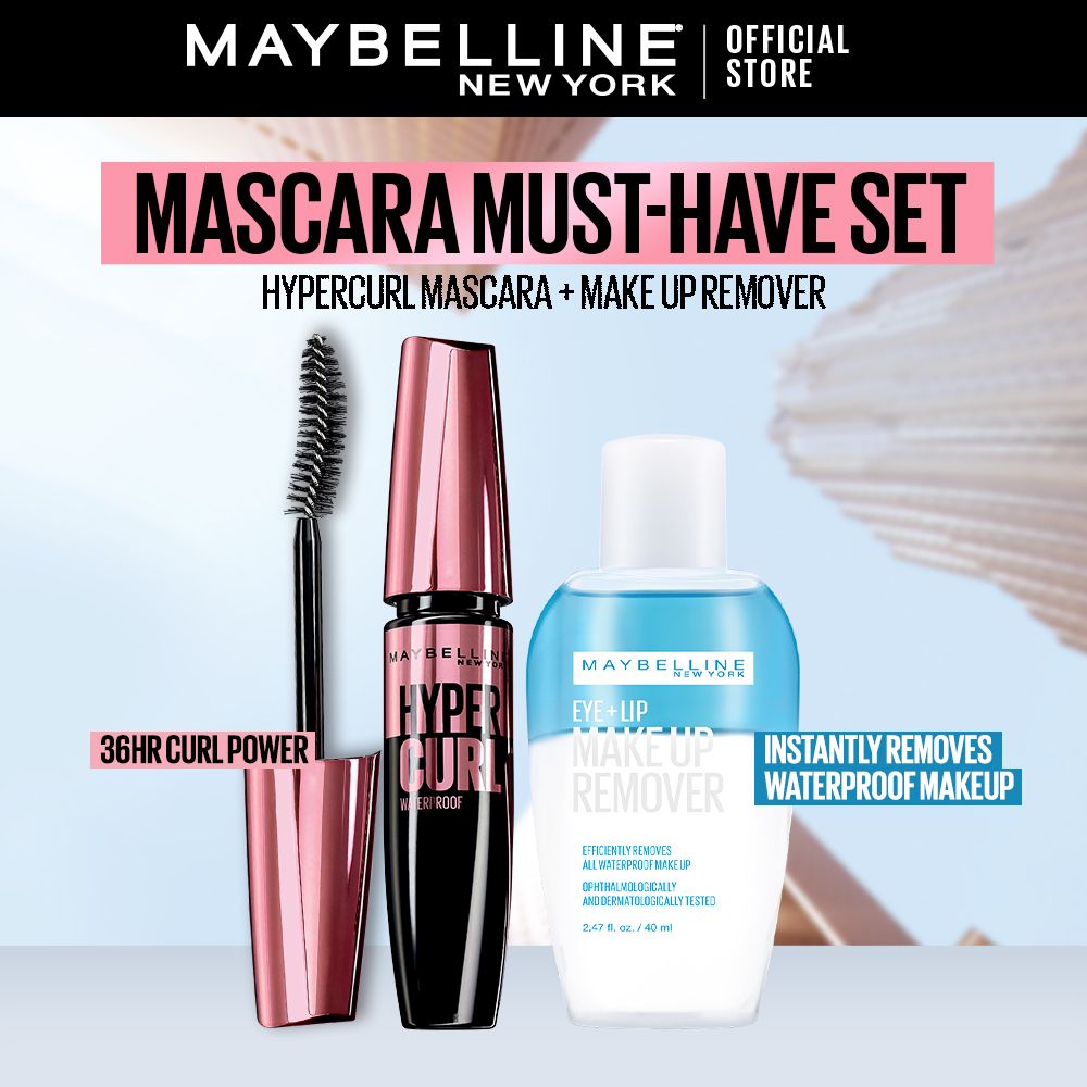 Discount on Maybelline  shoes - SKU: Maybelline Mascara Must Have - Hypercurl Mascara + Maybelline Lip & Eye Makeup Remover 70ml