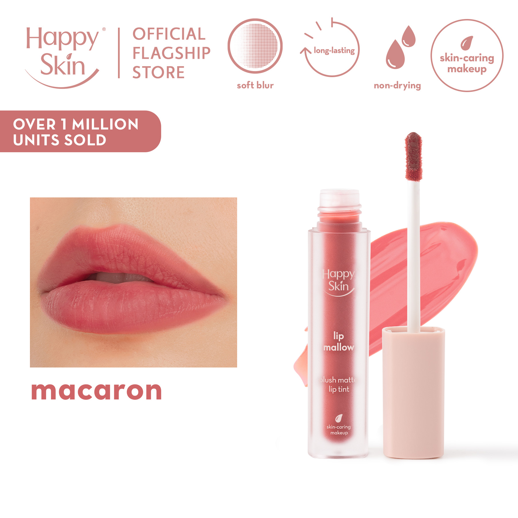 Discount on Happy Skin  shoes - SKU: Happy Skin Lip Mallow Plush Matte Lip Tint in Macaron