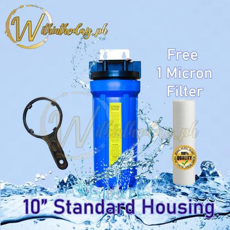 Standard Blue 10 inch Water Filter Housing with Free Filter