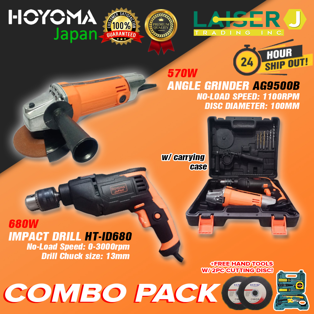 Hoyoma COMBO PACK Angle Grinder and Impact Drill Heavy Duty Hand