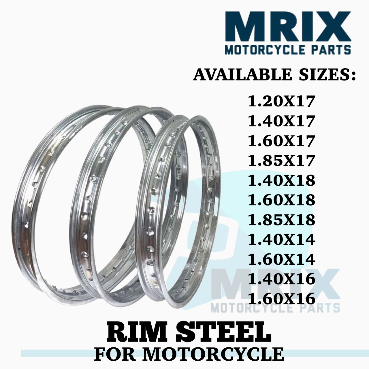 MRI Motorcycle Steel Rim 1pc Heavy Duty