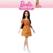 Barbie Fashionista Doll #160 - Brunette in Orange Dress