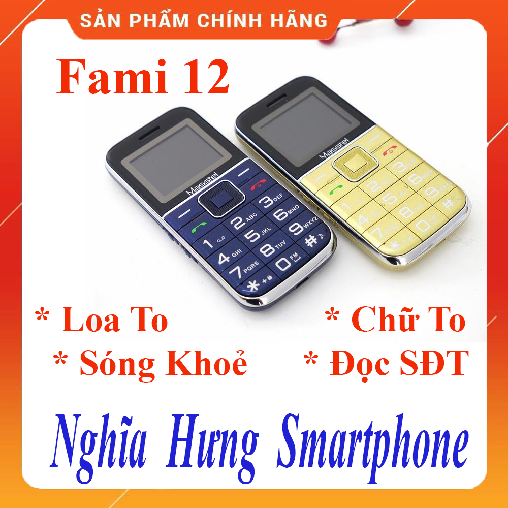 Điện thoại Masstel FAMI 12 + Pin mới + Sạc mới