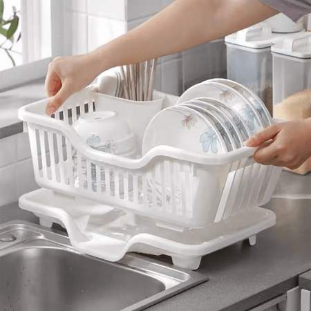 MH Plastic Dish Rack - Compact Kitchenware Storage Solution