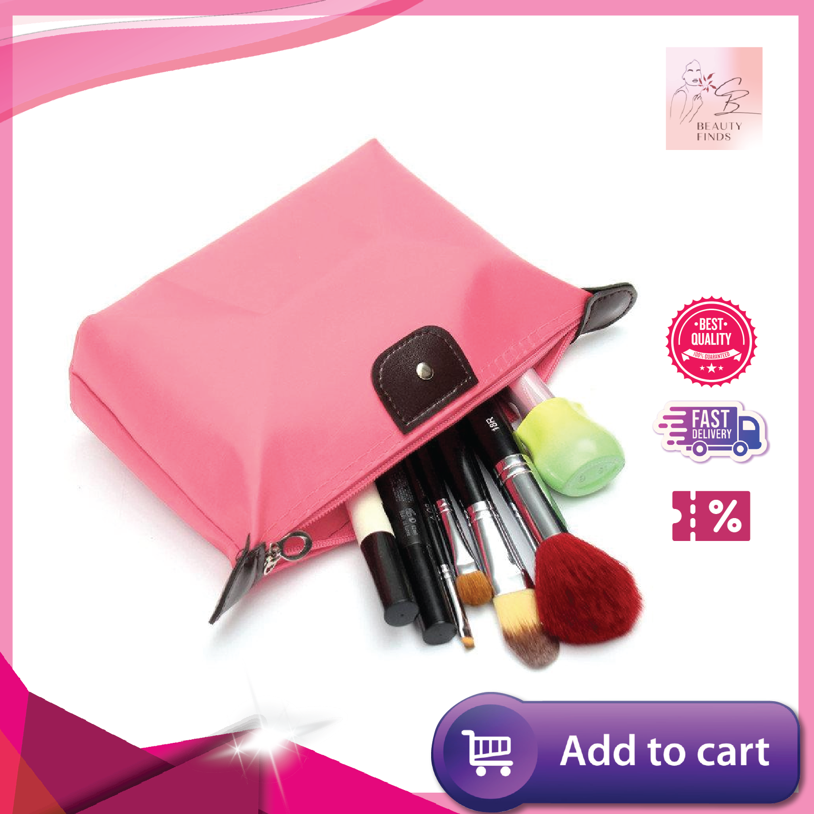 Lazada Philippines - 1PC Travel Make Up Waterproof Pouch Purse Organizer Cosmetic Bag