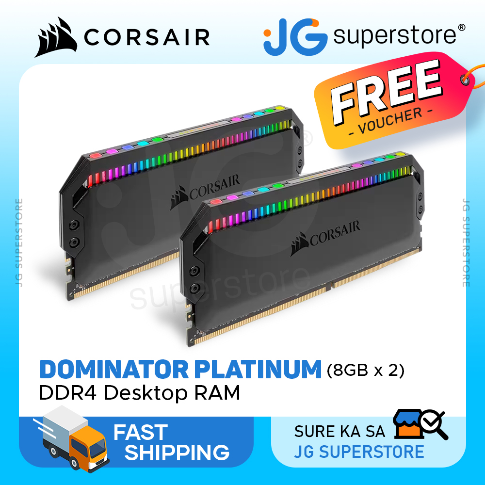 CORSAIR Dominator Platinum iCUE RGB 32GB (16GB x2) DDR4 CL16 with 3200MHz  Base Speed, Overclockable Speed for Desktop PC (Black, White) |  CMT32GX4M2E3200C16 CMT32GX4M2E3200C16W | JG Superstore | Lazada PH