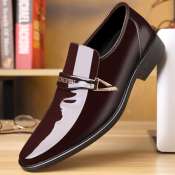 Bright Pointed Leather Shoes for Men by 