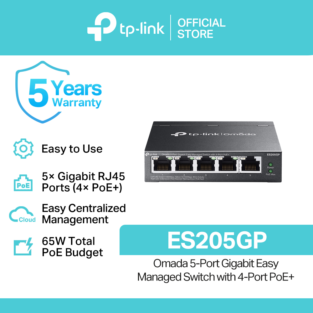 TP-Link Official Store / ES205GP/ES206GP/ES210GMP/ES220GMP/ES228GMP / Omada 5/6/10/20/28-Port Gigabit Easy Managed Switch With 4/8/16/24-Port PoE+ Desktop Network Ethernet Switch for Internet