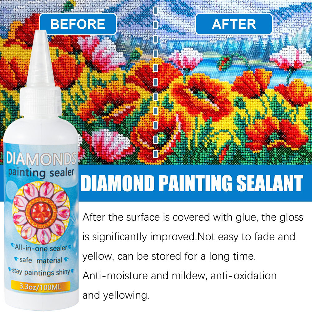 100ml DIY Diamond Painting Conserver Permanent Hold Shine Effect Sealer  Agent