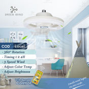 Green Wind 360° Ceiling Fan with Light and Remote Control