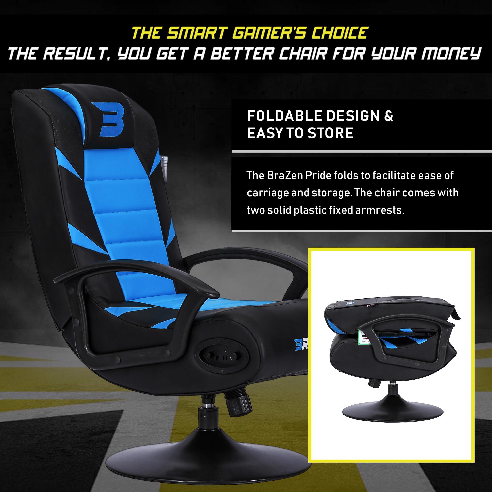 Brazen pride 2.1 bluetooth gaming online chair