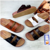 Unisex Flat Sandals Slides for Men and Women - Black