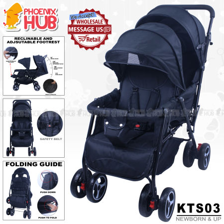 Phoenix Hub S045 Double Baby Stroller with Foldable Travel System