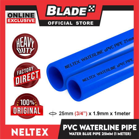 Neltex PVC Waterline Pipe  25mm x 1meter Blue Pipe