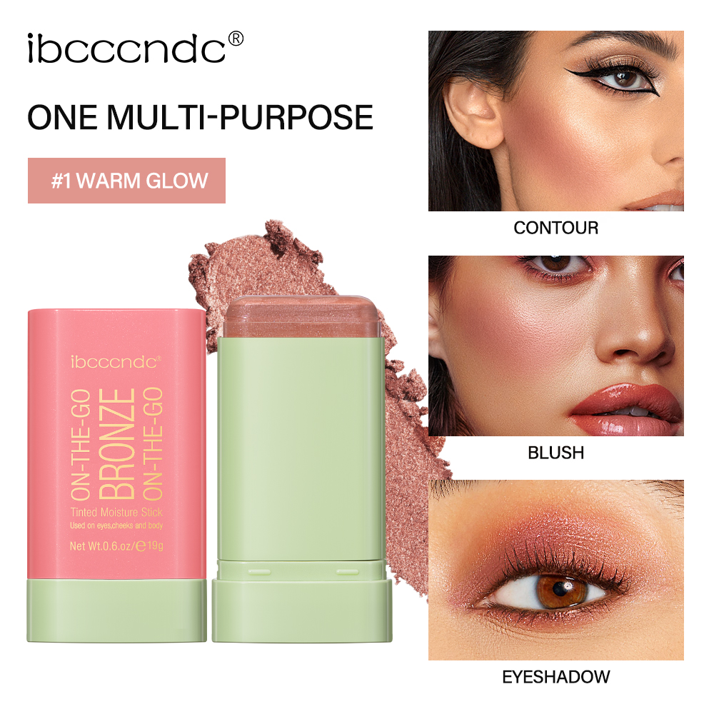 Ibcccndc On-The-Go Bronze Tinted độ ẩm Stick, kem thỏi tạo khối, không dính mặt Shades Stick, khuôn mặt hình & Contouring Stick trang điểm, bền lâu & mịn lướt trang điểm khuôn mặt, dễ dàng để áp dụng với buildable bảo hiểm