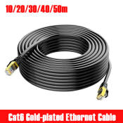 Cat6 Outdoor Gold-Plated Ethernet Cable - Waterproof & Durable