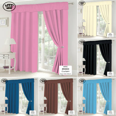 HTC Home Textiles Plain Window Curtain - 140x180cm