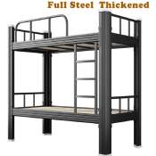 Heavy Duty Twin Bunk Bed Frame with Ladders and Guardrail