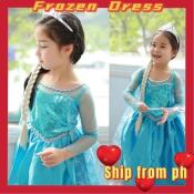 Dress Elsa Costume Princess Dress for Baby Girls 3-10 Years Old With Sequins