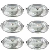 Stainless Steel Oval Food Tray Set with Glass Cover
