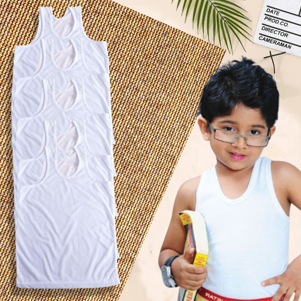 Sando White for Girls, School White Under Shirts for 3-12 y/o (4