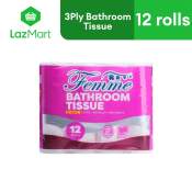 Femme Decor Bathroom Tissue 3 ply - 12 rolls x 1 Pack