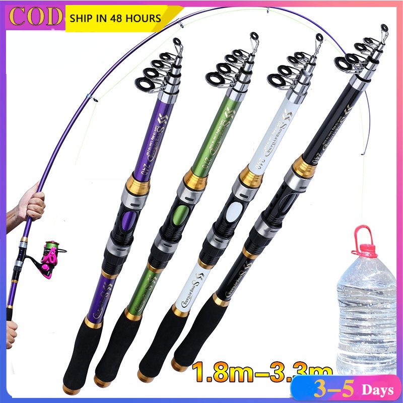 Fishing Rods 1.2M 1.8M 2 Sections Rod Portable Travel Fishing Pole  Comfortable Handle for Saltwater Freshwater