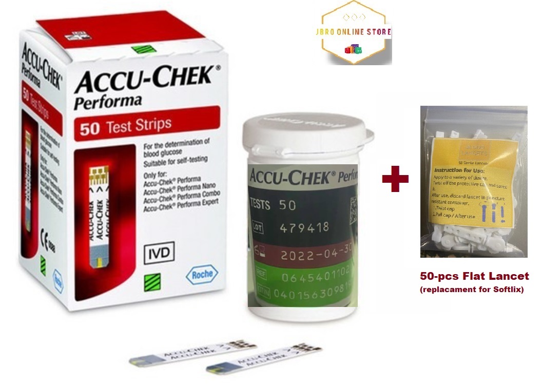Accu-Chek Performa 50 Test Strips Sheets with 50-pcs Flat Lancet (Softclix replacement) (Exp: 01/2027 or later) Presyo 1,108 Piso*Libreng Shipping