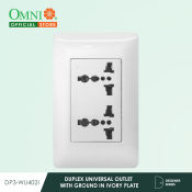 OMNI Universal Duplex Outlet Ivory Plate - DP3-WU402