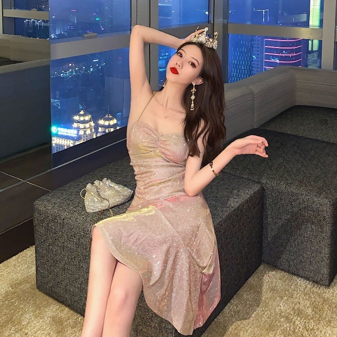 glitter dress philippines Toni Glitter Open Back Bow Mini Dress main image 1