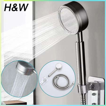 H&W Stainless Steel High Pressure Handheld Shower Set