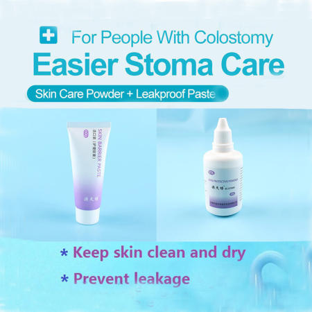 Reduce skin irritation. Colonostomy care skincare powder and ostomy anti leakage cream to prevent leakage