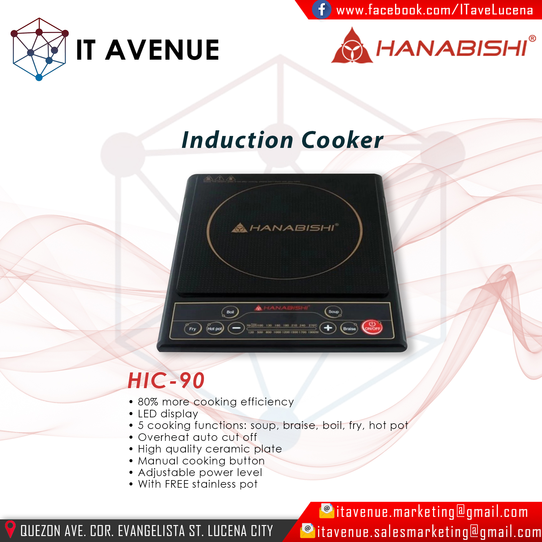 hanabishi induction cooker hic 90