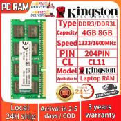 Kingston DDR3 4GB/8GB Laptop RAM SODIMM 1333/1600 MHz