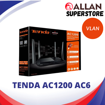 Tenda AC6 Wireless Router - 1200Mbps Dual Band WiFi