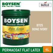 Boysen Permacoat Flat Latex Paint - Bone Ivory, 4L