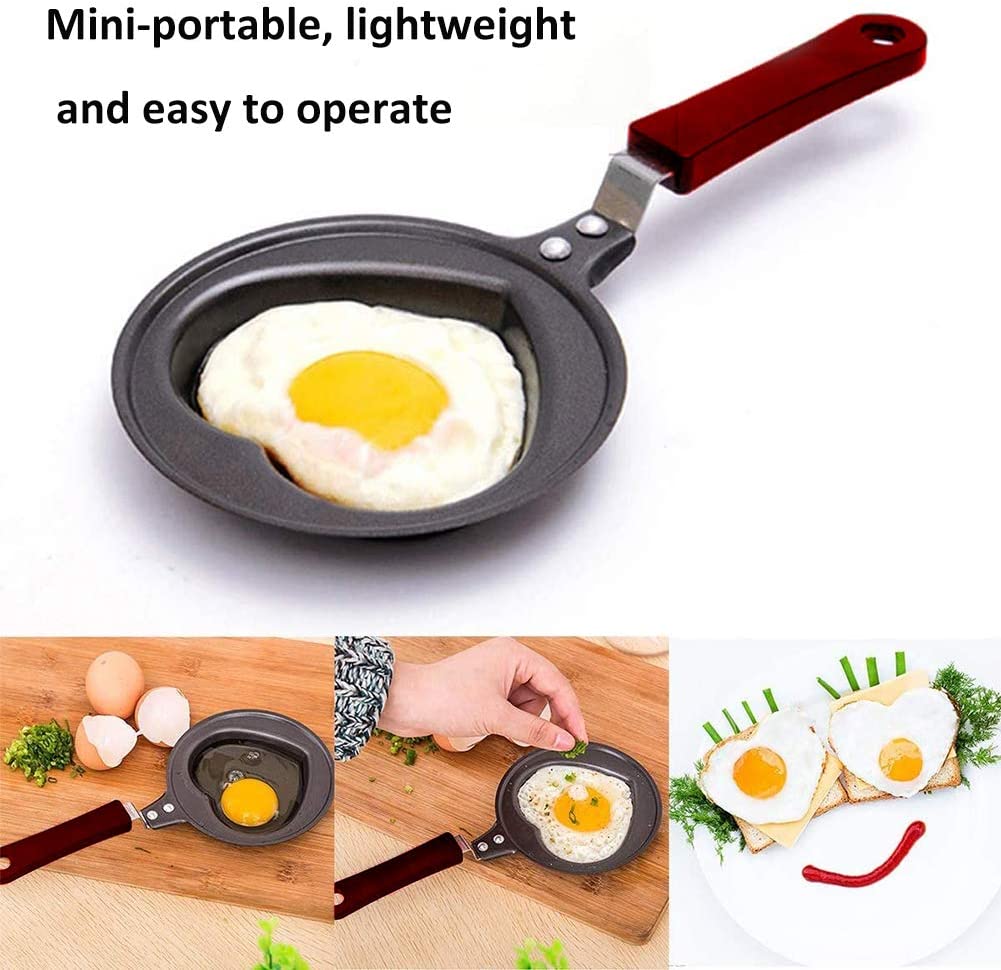 1pc Egg Frying Pan, Mini Induction Frying Eggs Pan, 4.7 Single Egg Durable  Small Pan With Handle Heat Resistant Non Stick Pot, Portable Pan For Stove